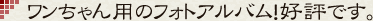 ワンちゃん用のフォトアルバム！好評です。